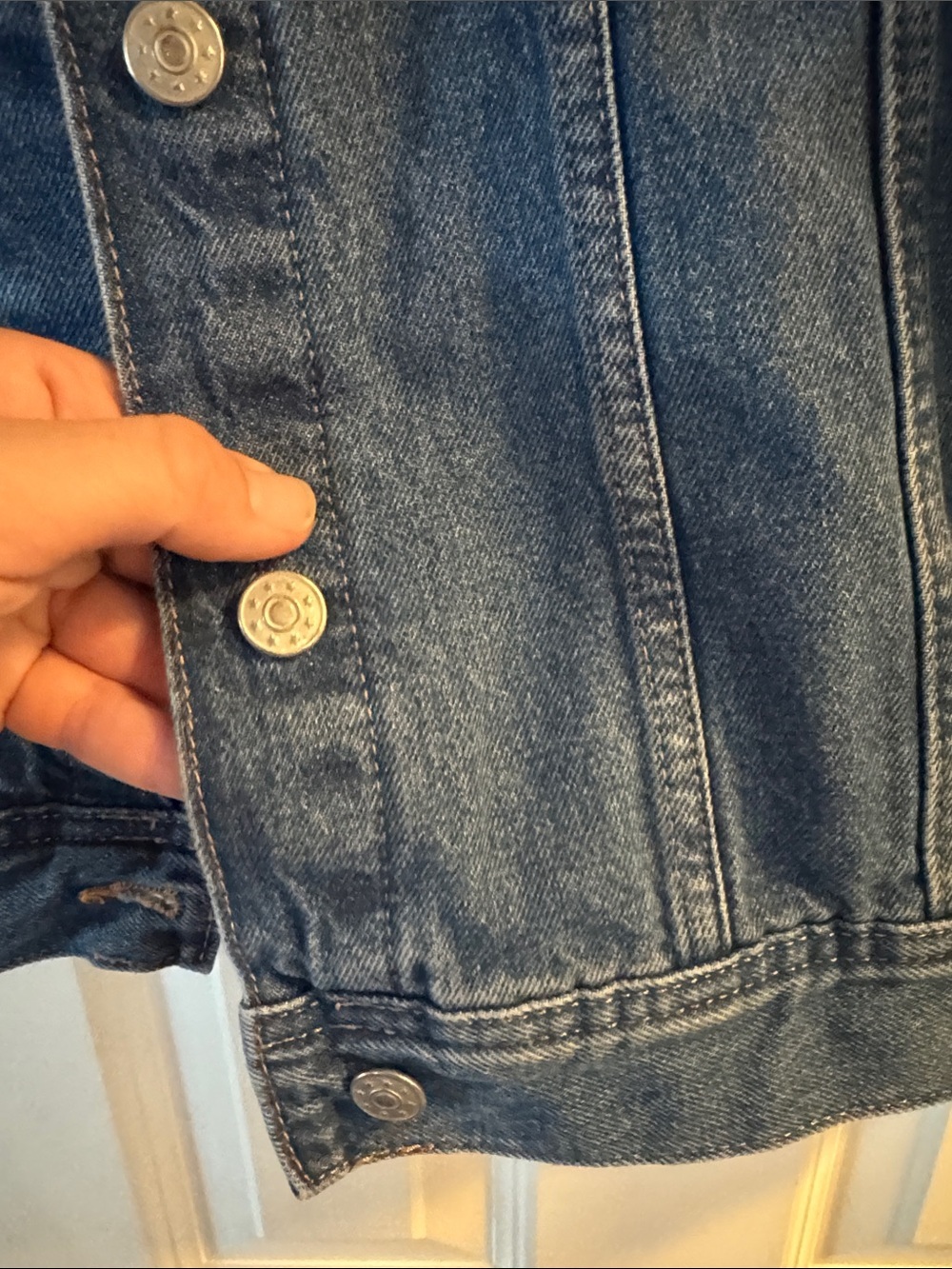 Classic Blue Denim Jacket - Casual Trucker Jacket - Picture 5 of 9